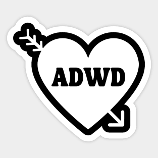 Anti-Valentines Day ADWD Design (White) Sticker